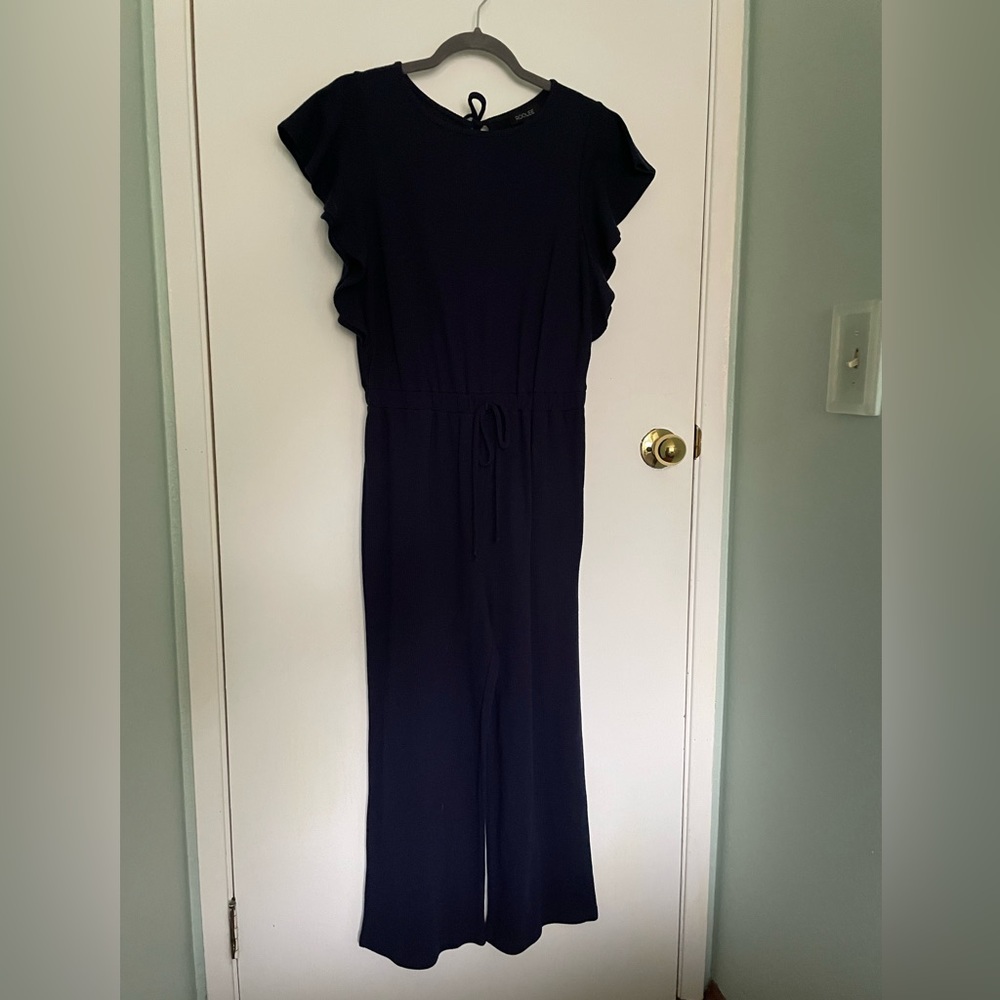 Roolee Navy Ribbed Jumpsuit